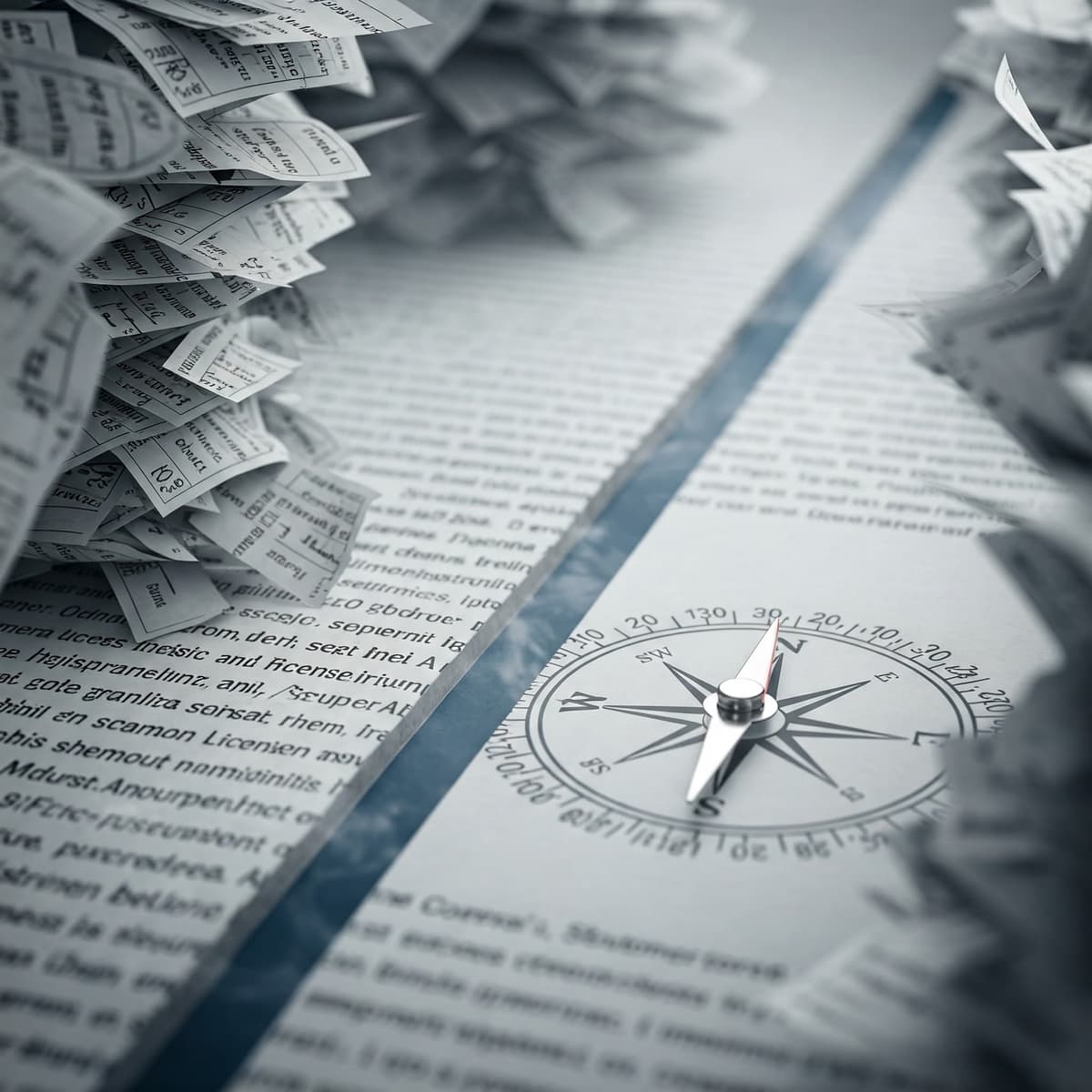Compass on a map